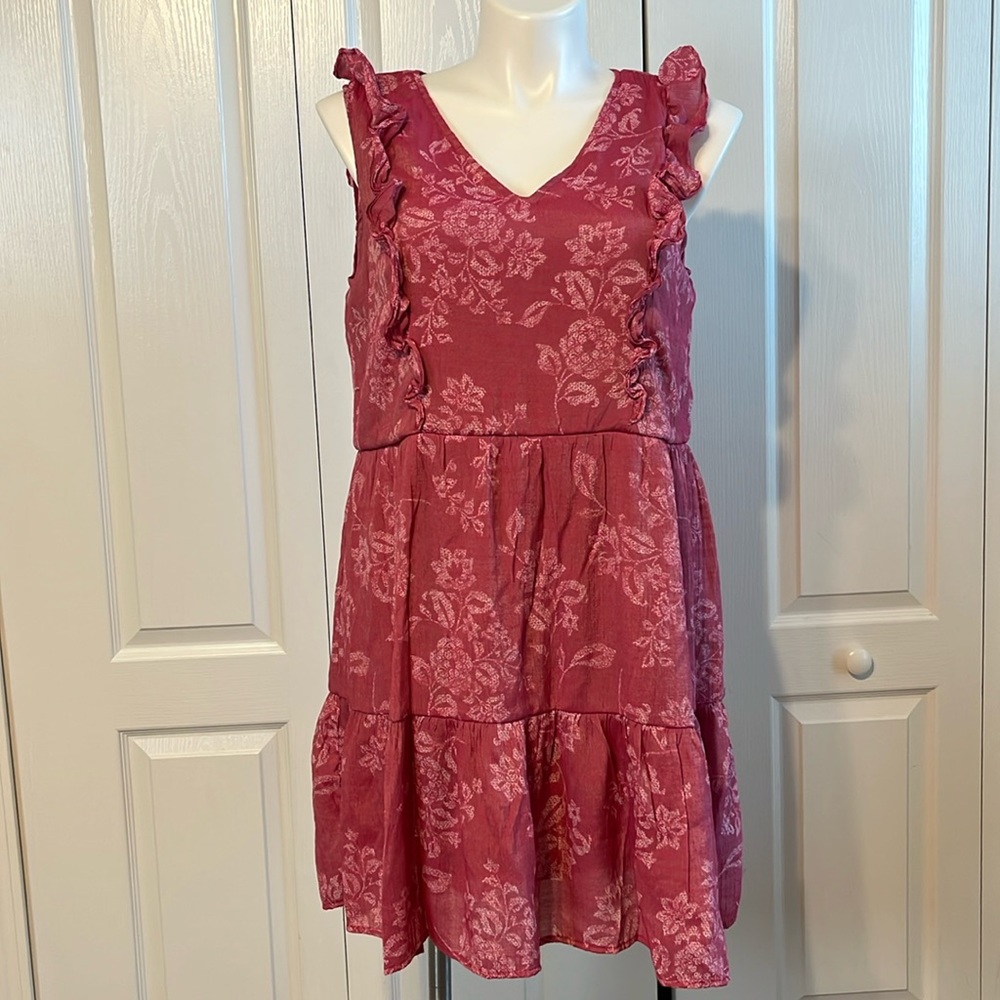 Sleeveless, Vintage Xxl Pink And White Sundress